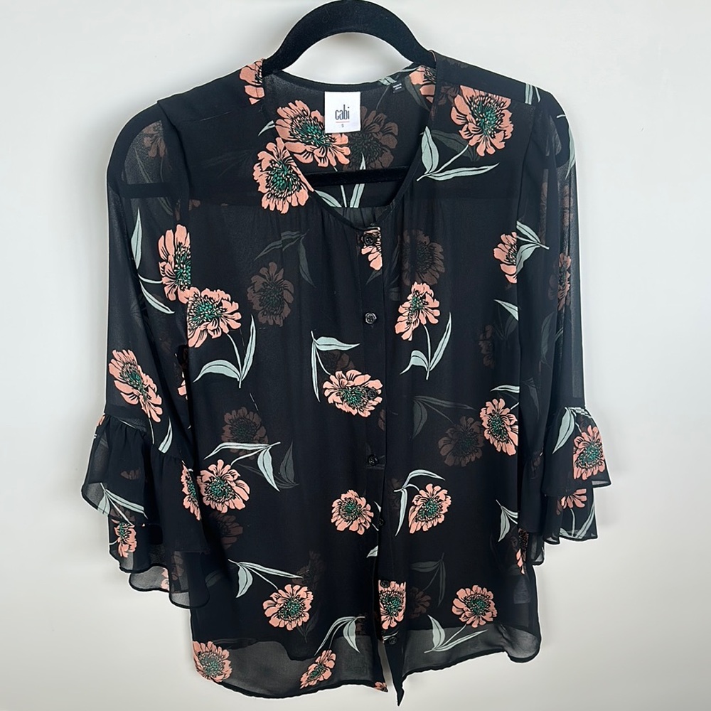 Pink and Black Blouse with Sailor Collar and optional Tie Front